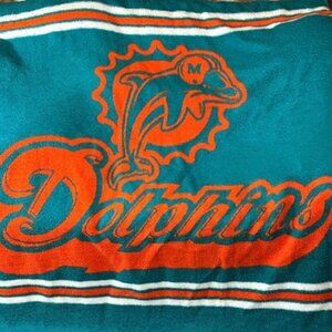 Vintage Miami Dolphins Orange Teal 79" x 58" Plush Fleece Throw Blanket